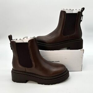 Chelsea Boots ALDO Bestina Womens Size 7.5 Dark Brown Leather Ankle Boots NEW
